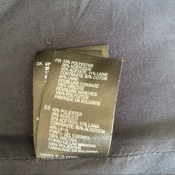 Reiss Textured Navara Navy Overcoat small - Picture 9 of 10